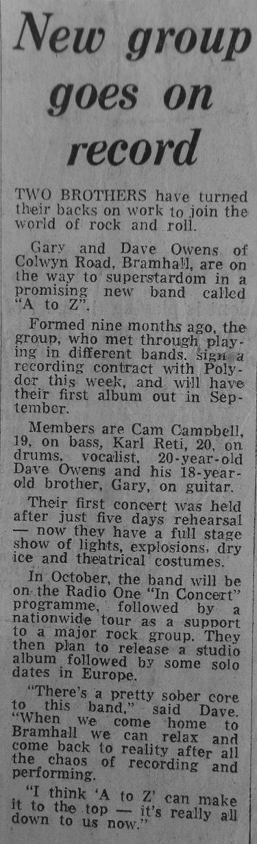 Press Cuttings - AIIZ, A11Z New Wave Of British Heavy Metal NWOBHM Heavy Rock Hard Rock n.w.o.b.h.m aiiz a11z