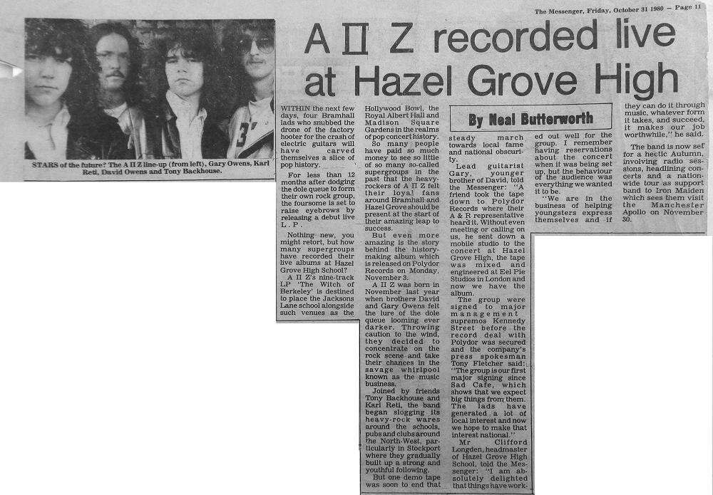 Press Cuttings - AIIZ, A11Z New Wave Of British Heavy Metal NWOBHM Heavy Rock Hard Rock n.w.o.b.h.m aiiz a11z